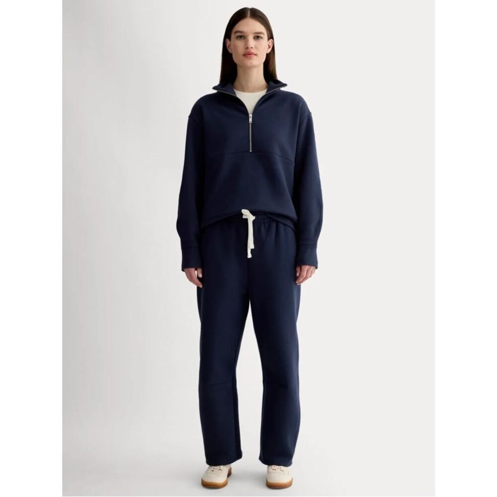 New Everlane LUXE FLEECE BARREL SWEATPANT in Navy Size S